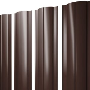 Штакетник Круглый с прямым резом 0,45 PE-Double RAL 8017 шоколад